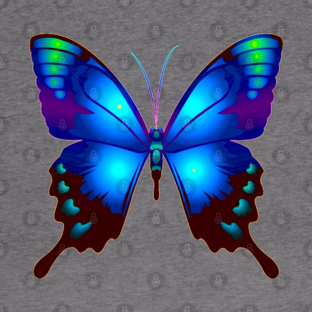 Morpho Butterfly in Royal Blue Colors by Nisuris Art